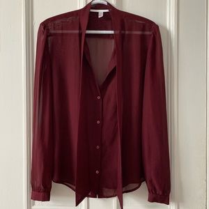 American apparel burgundy blouse size L